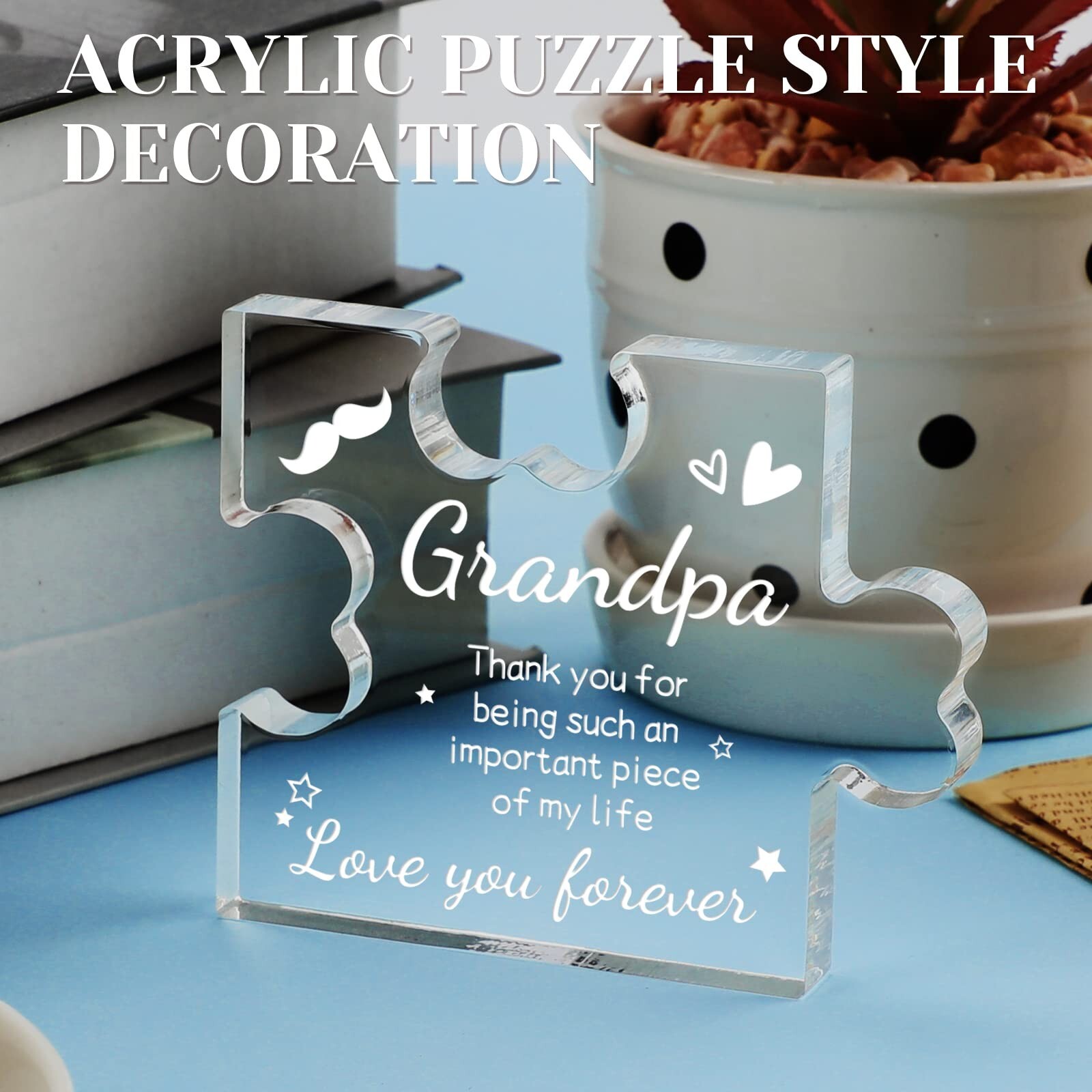 Funnli Grandpa Fathers Day Birthday Gifts from Granddaughter Grandson Acrylic…