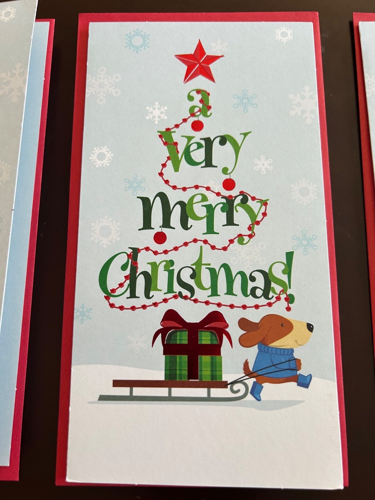 Hallmark Expressions Gift Card Holder Very Merry Christmas Card Red Envelope x 3