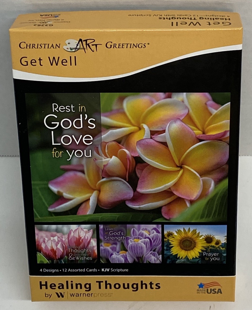 BOX 12 Christian GET WELL Greeting Cards With KJV Bible Scripture & Verse