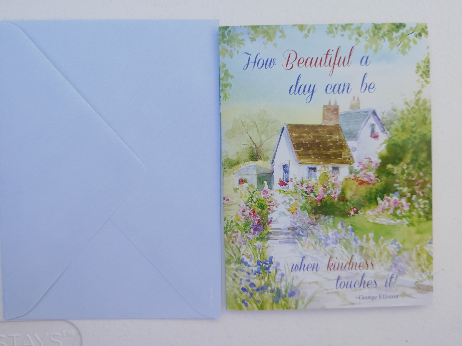 Thank You Letter Greeting Card Special Cottage House in Nature W/ Envelope New