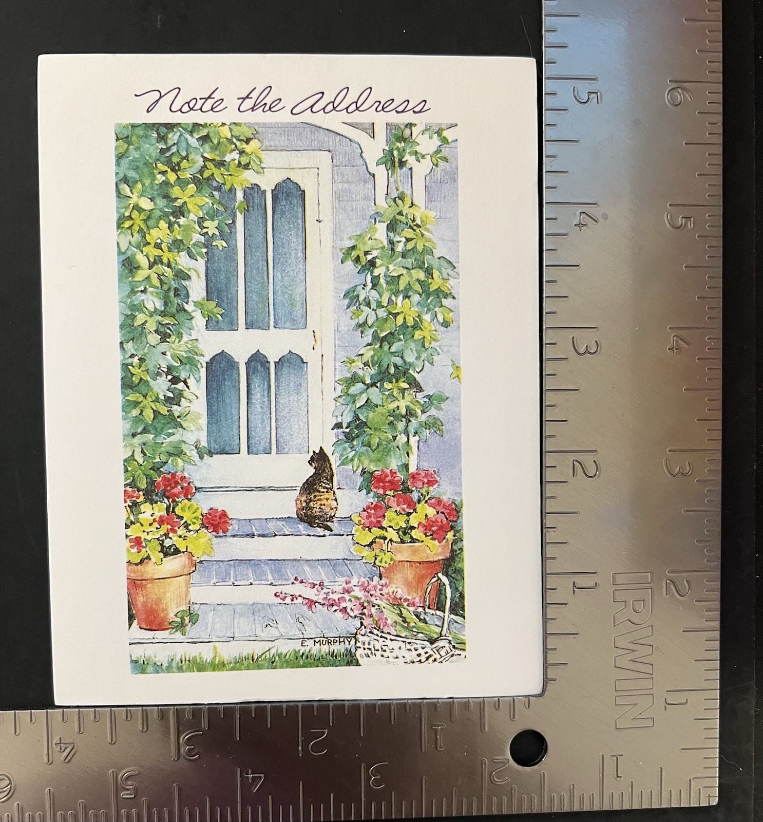 Set of 10 Moving Announcement Cards Garden/Cat Design w/Env/Seals/Stamps BN