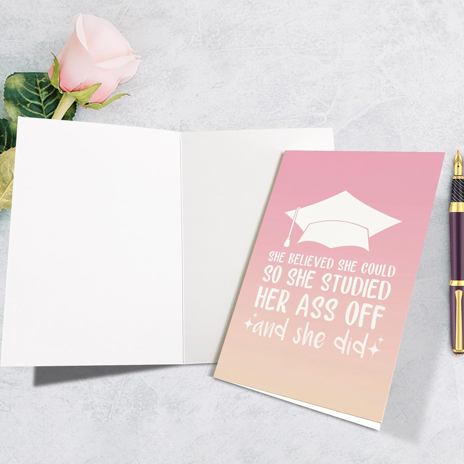 Funny Graduation Card for Her, College Graduation Gift for Daughter Sister, Insp
