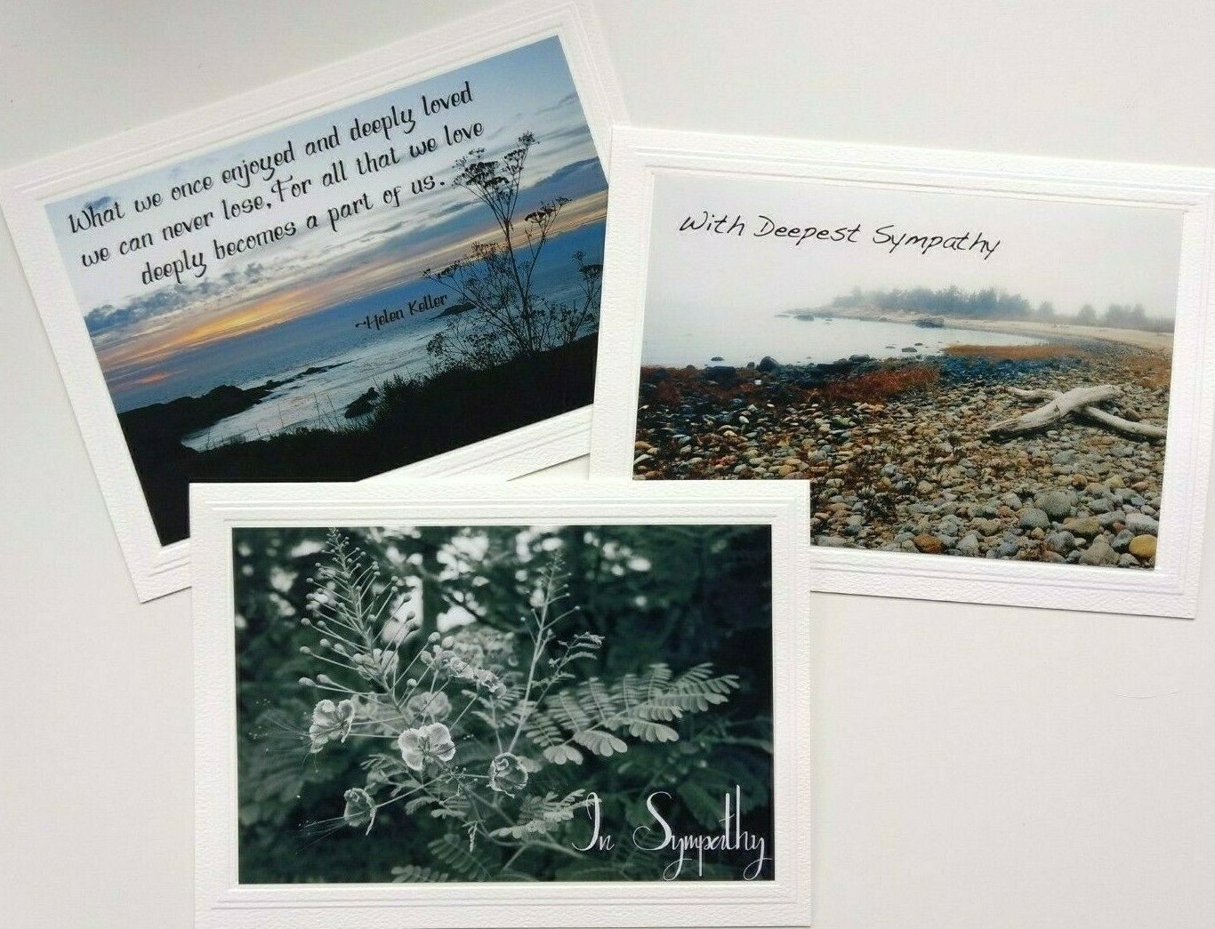 3 Variety Sympathy Greeting Cards w/ Envelopes , Artist is Seller