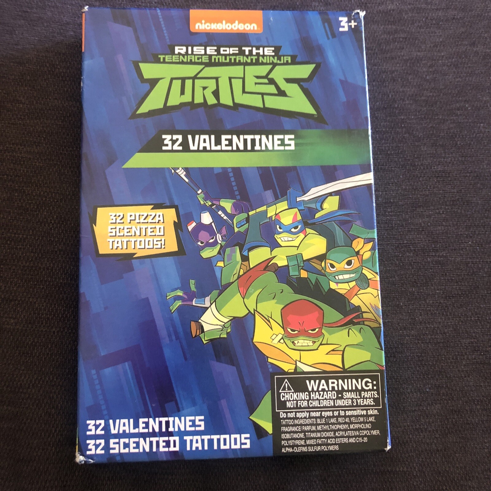 TMNTurtles Valentine Day Class Exchange 32 Cards + pizza tattoos + Teacher card