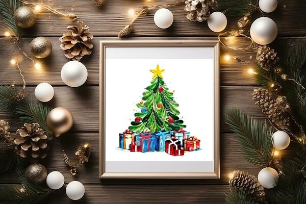 Handmade Christmas Tree Quilling Card – Unique Holiday Greeting Card – 3D Card