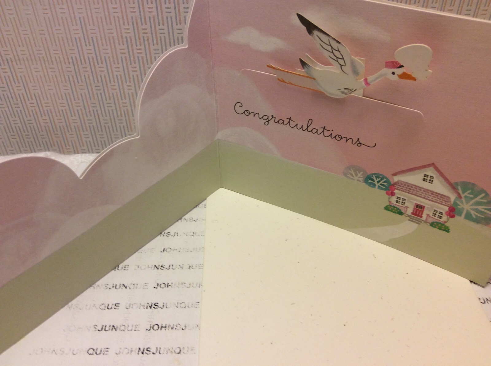 HALLMARK.NEW BABY PAPER WONDER CARD New w/Envelope”Biggest love comes in tiniest