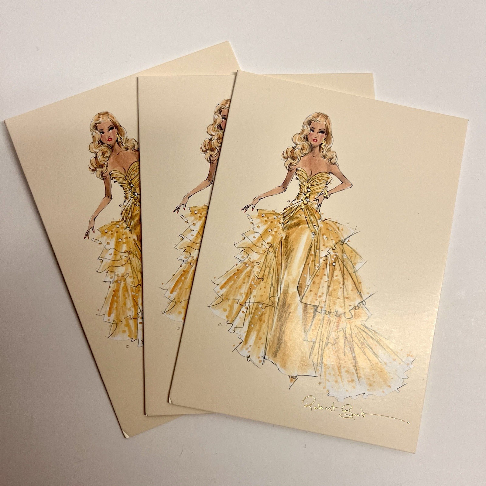 13 Blank Cards W Envelopes – Birthday Wedding – Fashion Barbie Graphique 2011