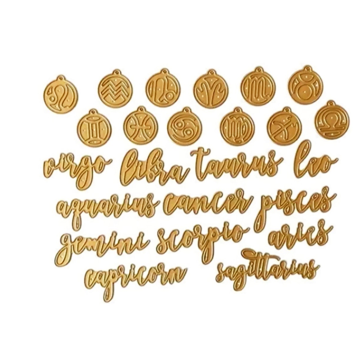 Anna Griffin Celestial Cut & Emboss Dies – Horoscope Symbols & Names Set of 24