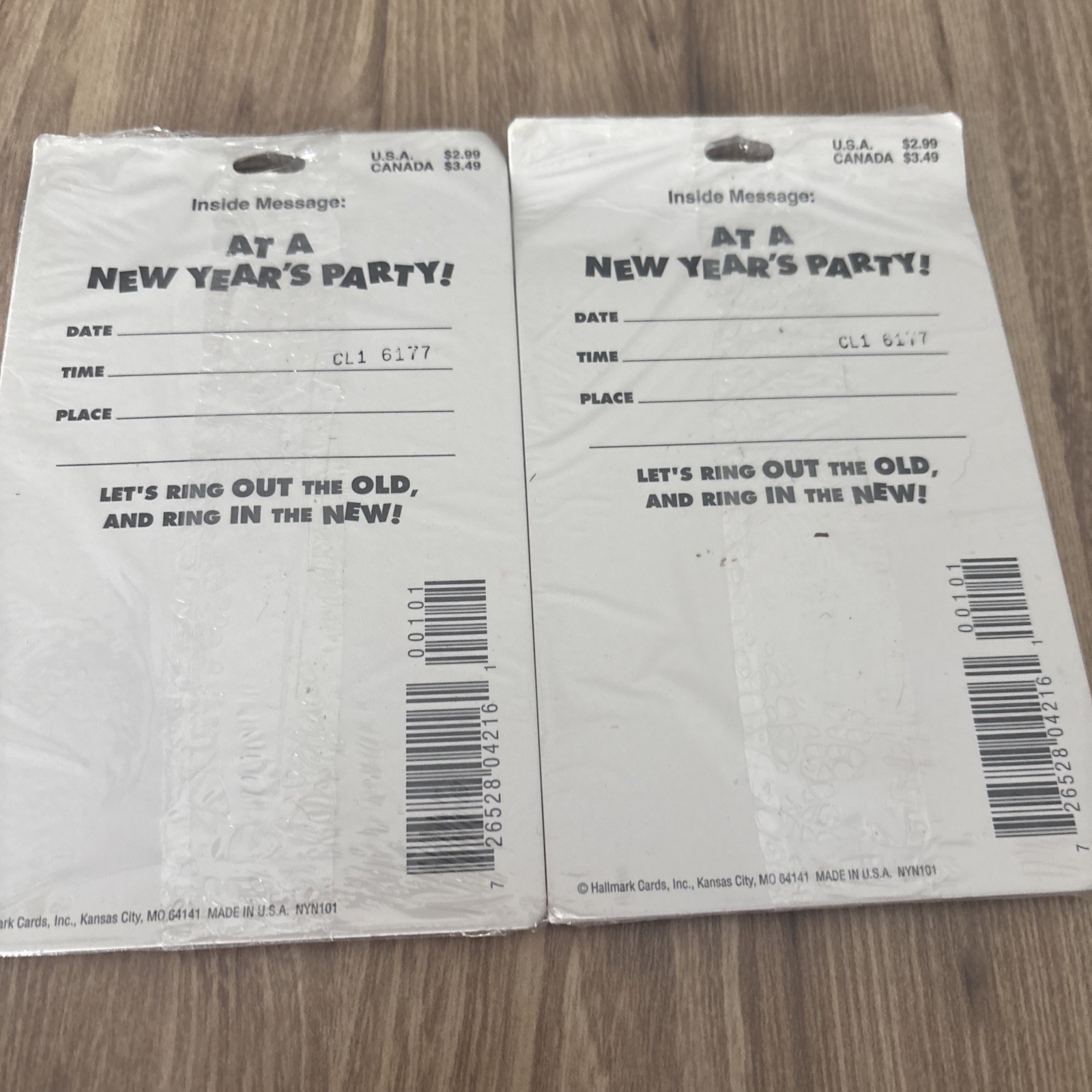 Lot Of 2 – Retro Hallmark New Year’s Party Invites
