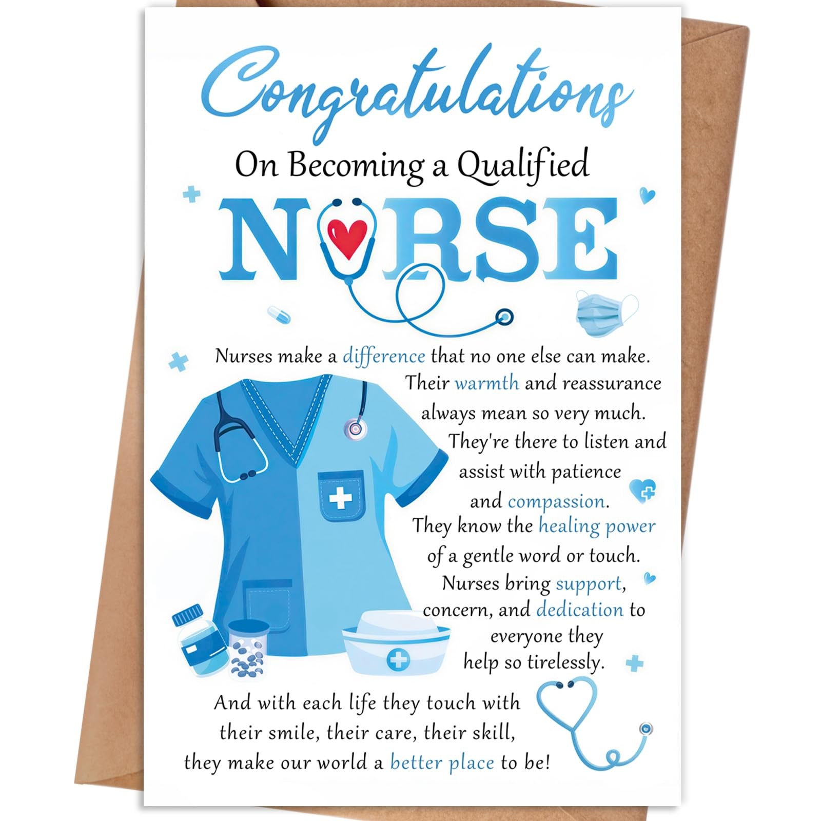 Nurse Graduation Card, Congratulations on Becoming a Nurse Cards Gift for New…