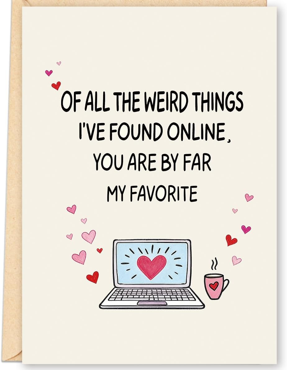 Funny Birthday Cards for Men Women, Romantic Anniversary Card for Husband Wife B