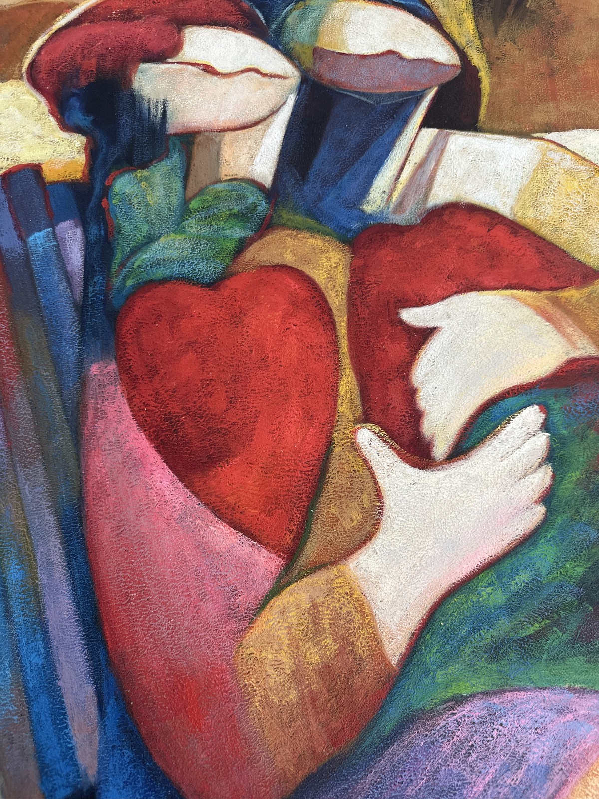 Abstract Couple Painting Figurative Modern Canvas Wall Art