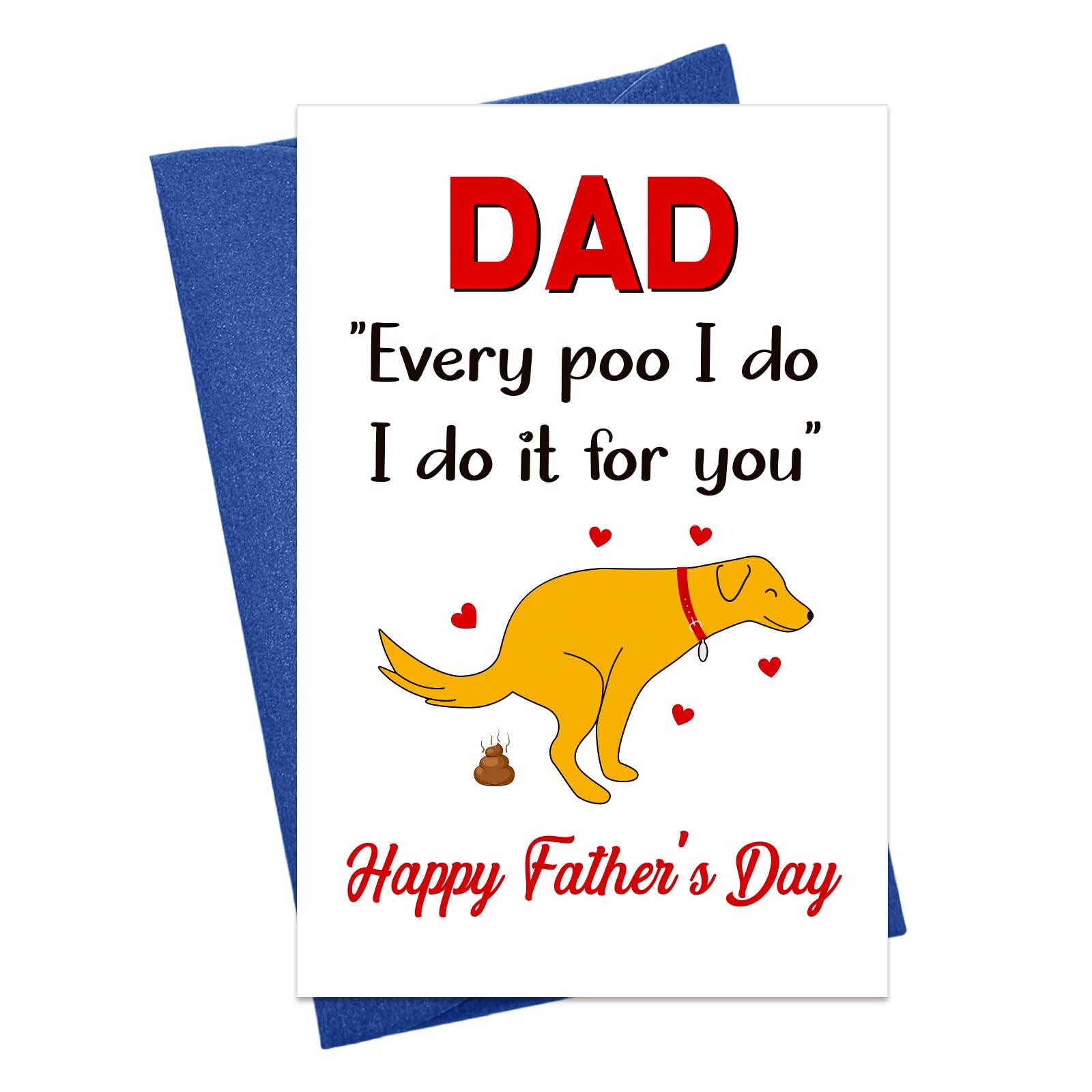 Funny Fathers Day Dog Dad Gifts for Men – Fathers Day Card for Dad from Dog Pu
