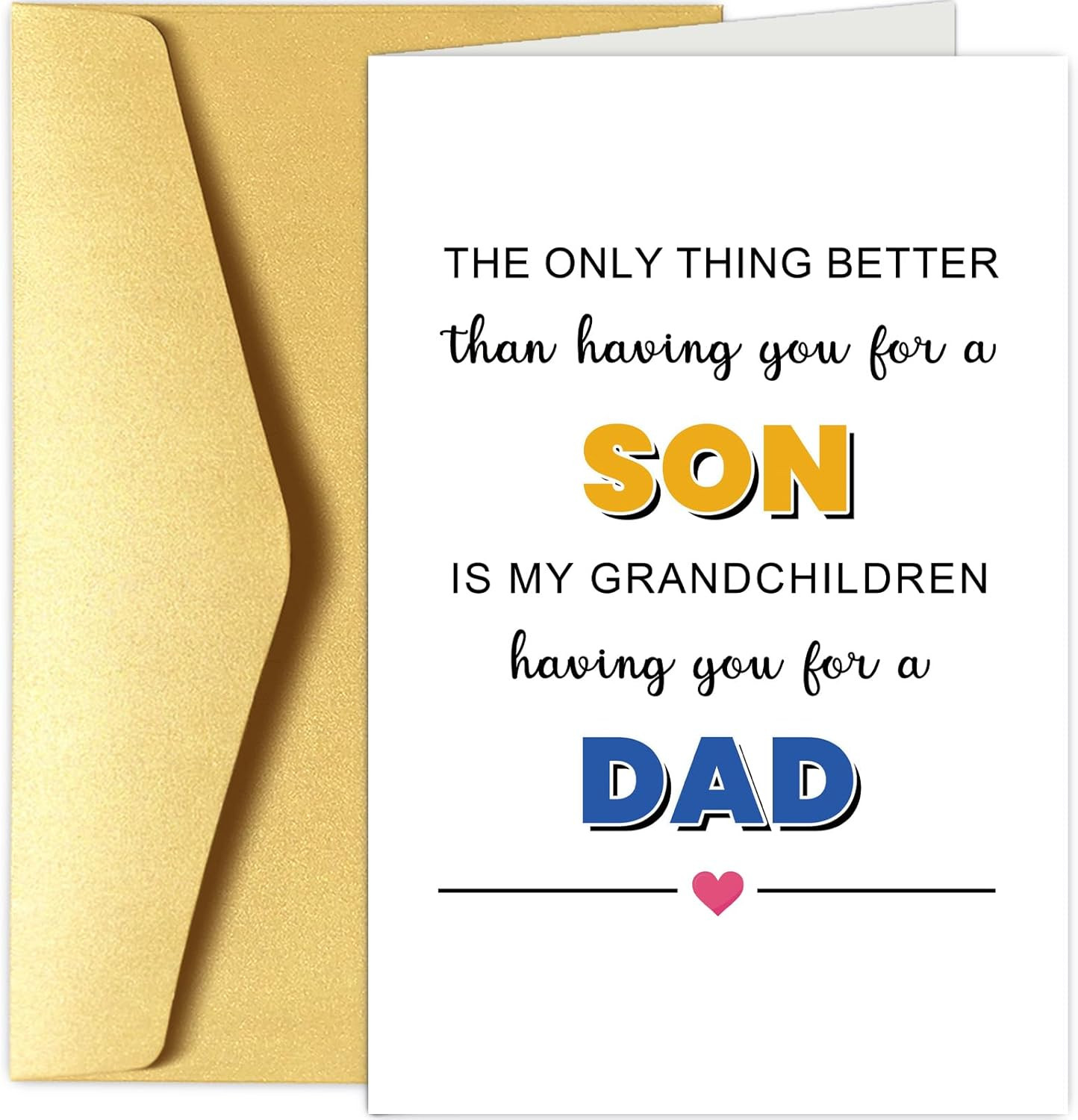 Father’s Day Card for Son, Son Fathers Day Card from Mom Dad, Happy Father’s Day