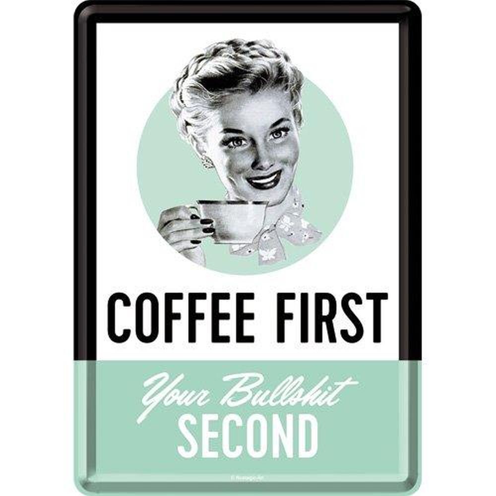 Tin postcard – 3 x 6 in – Say it 50’s Coffee First