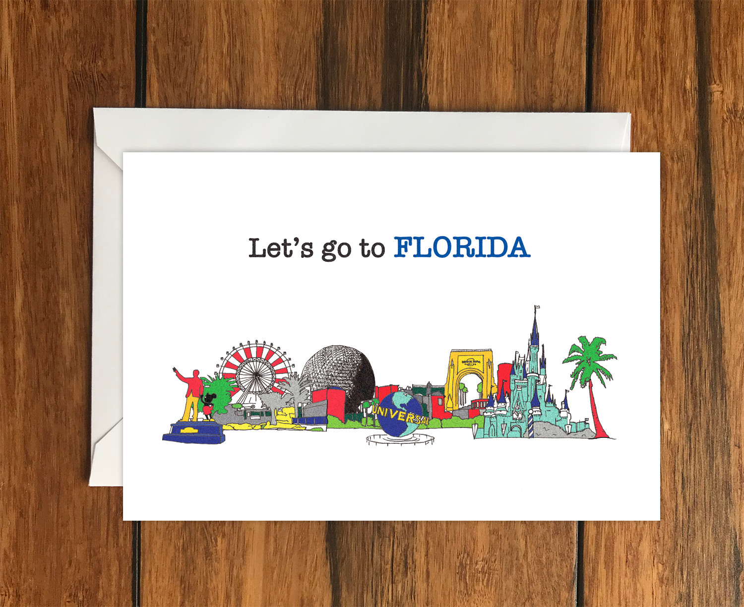 Let’s Go to Florida Holiday Gift Idea greeting card A6