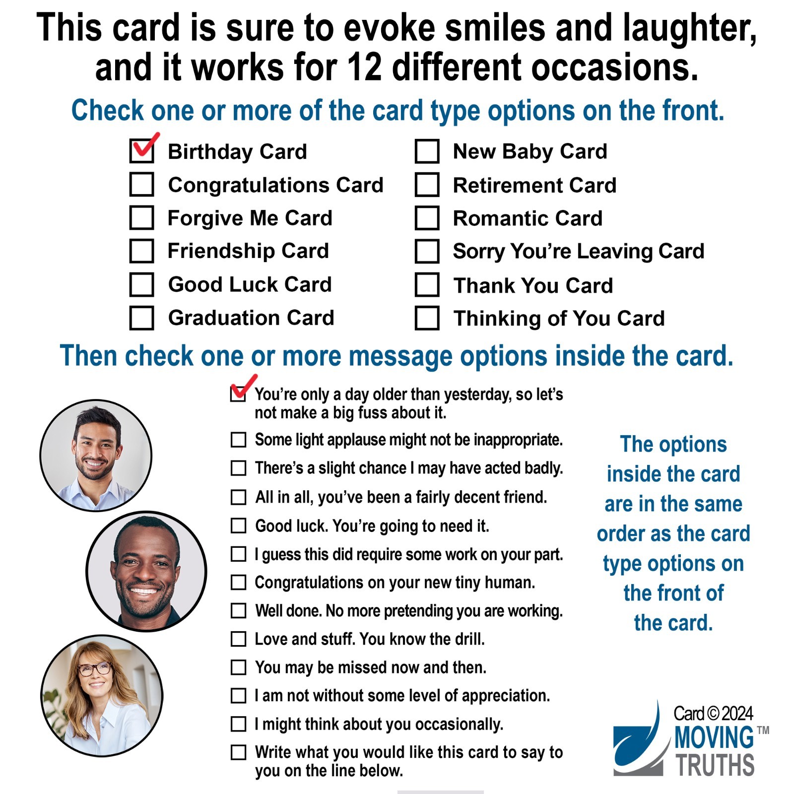 One Size Fits All Funny Sarcastic Multipurpose Greeting Card