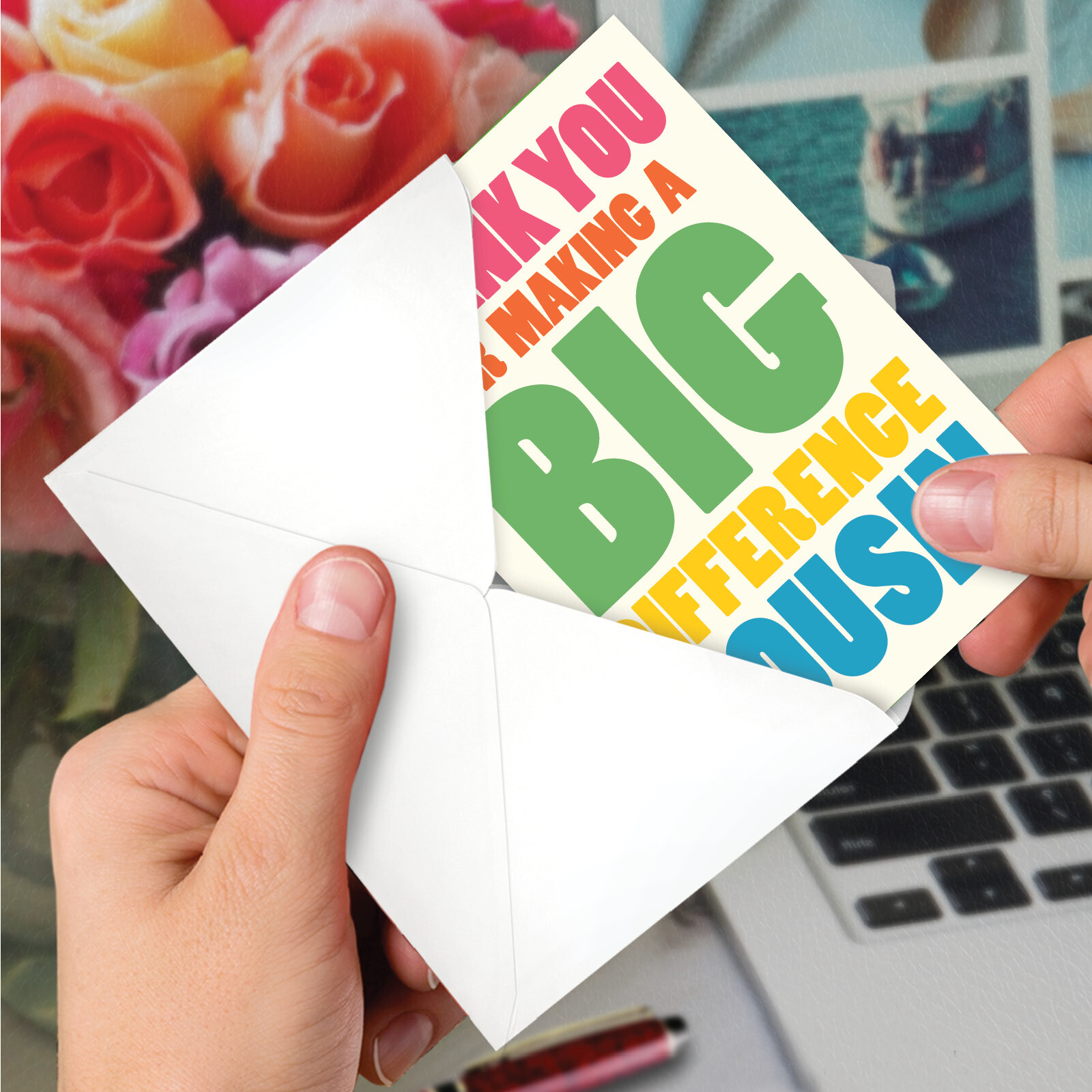 Thank You Greeting Card (Cousin) w/ 5″ x 7″ w/ Envelope Big Difference Cousin