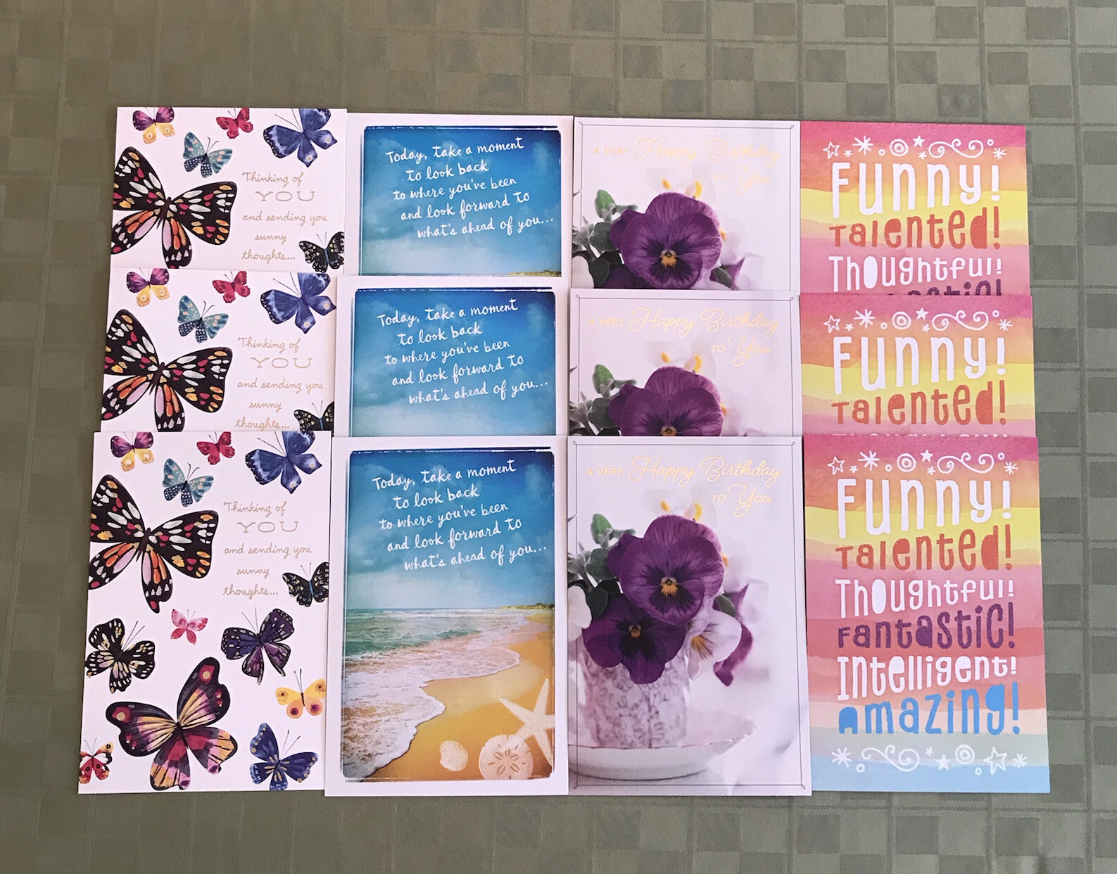HALLMARK BIRTHDAY Lot Of 12 General Bday Cards Envelopes 4 Designs Of 3 Each NEW