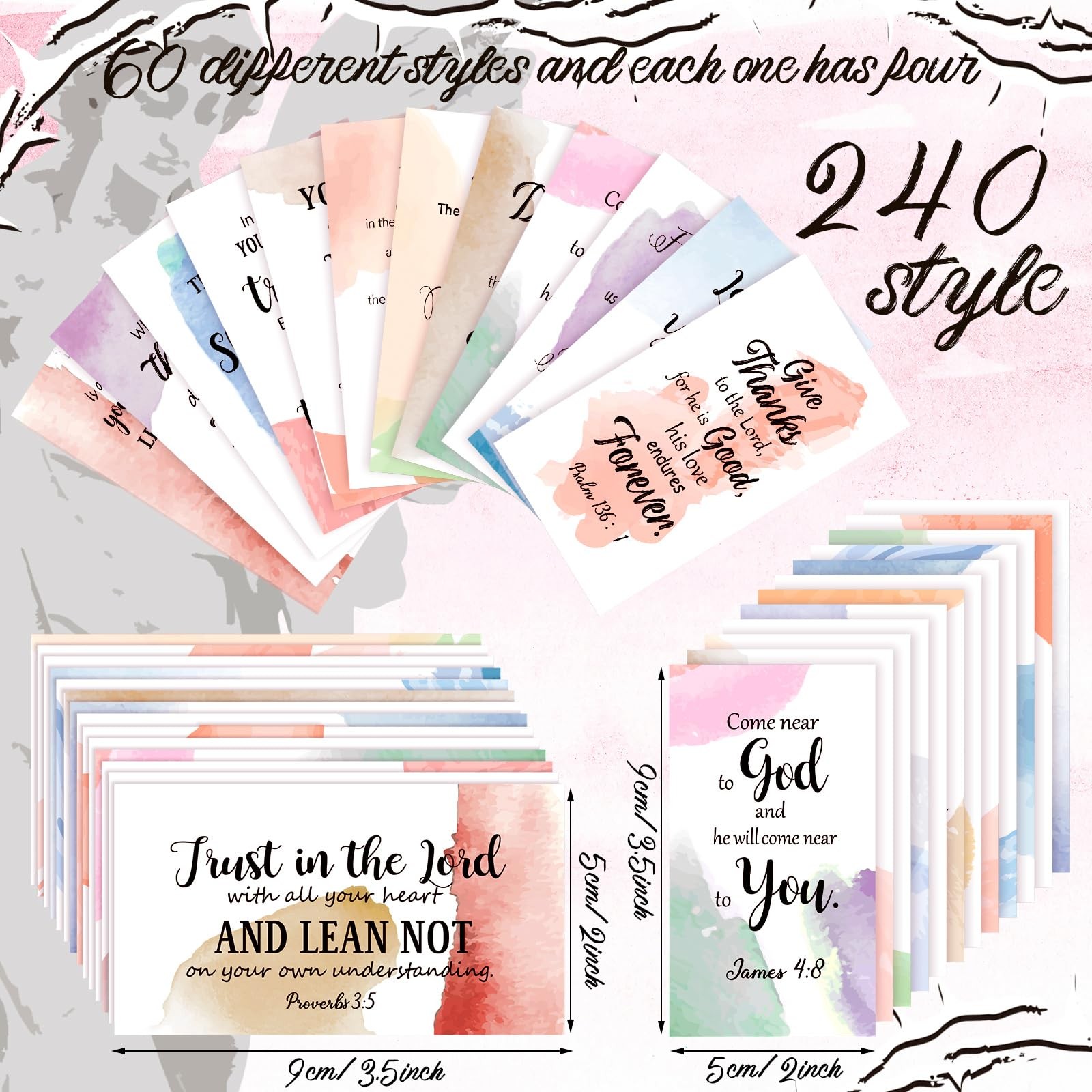 240 Pcs Bible Verse Cards with Full Scripture Bulk Mini Prayer Cards Women Me…