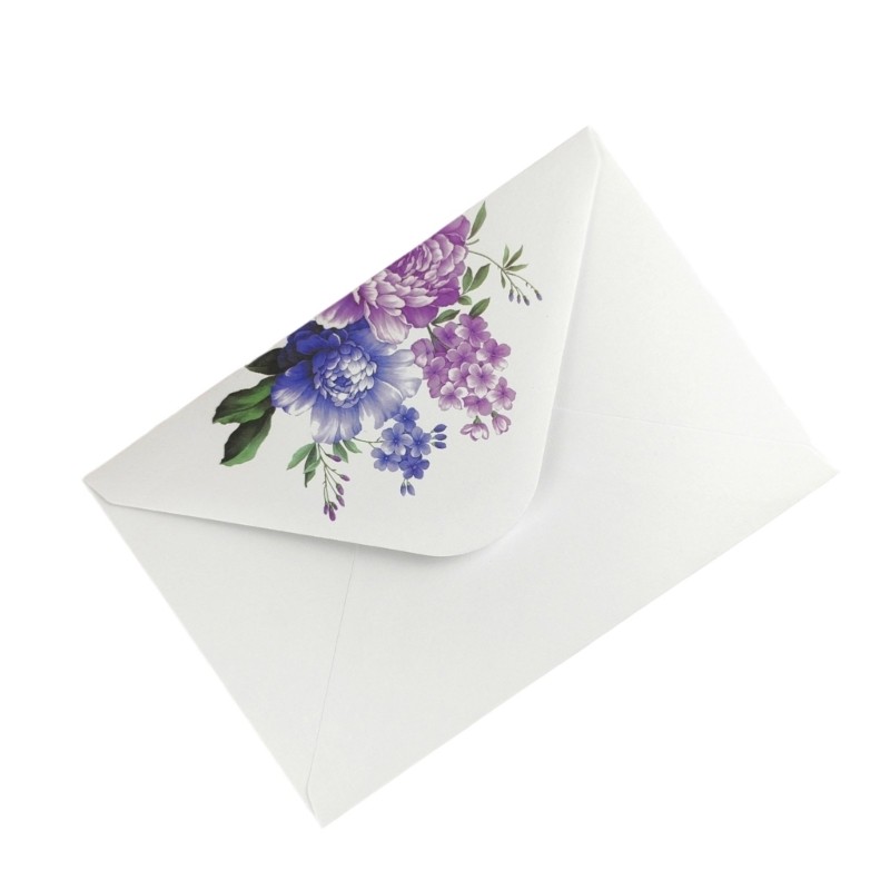 100 Pieces White Floral Pattern Envelopes High Quality Paper for Special