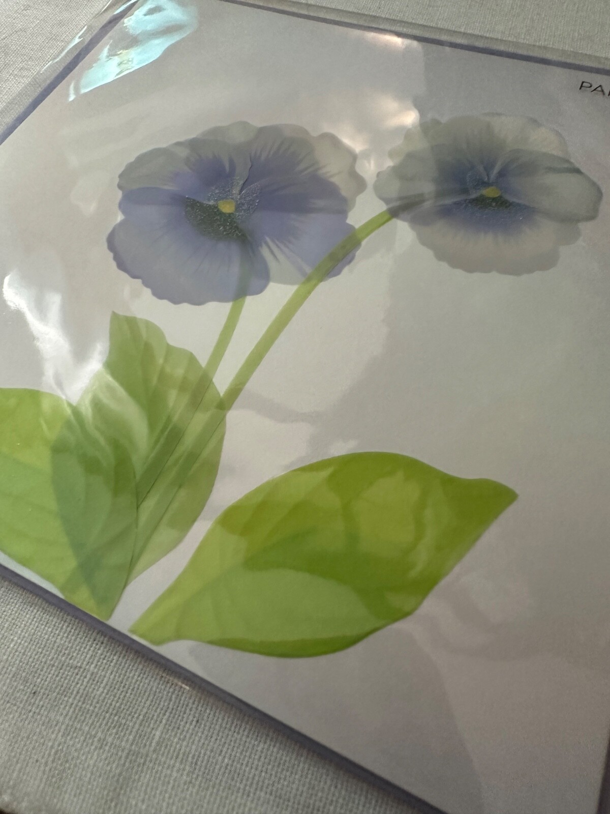 Papyrus Handmade Purple Velum Pansy Embellished Happy Birthday Card