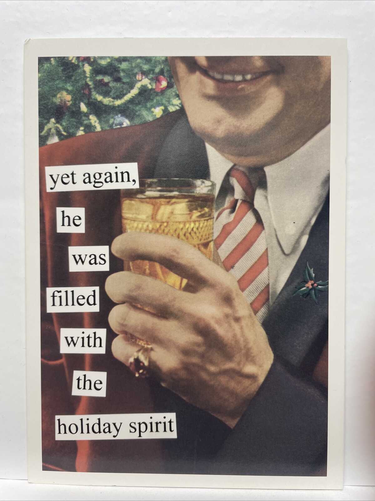 Holiday Greeting Card w/ Magazine Cut-out Writing – Vintage Style