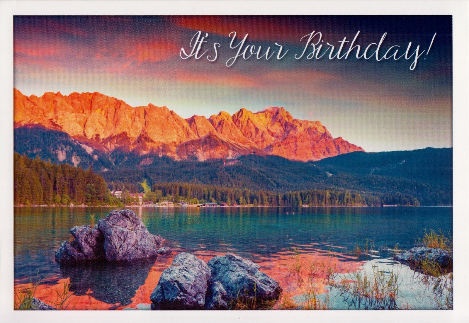 Birthday Sunshine Landscape Mountains Trees Christian Scripture Greeting Card