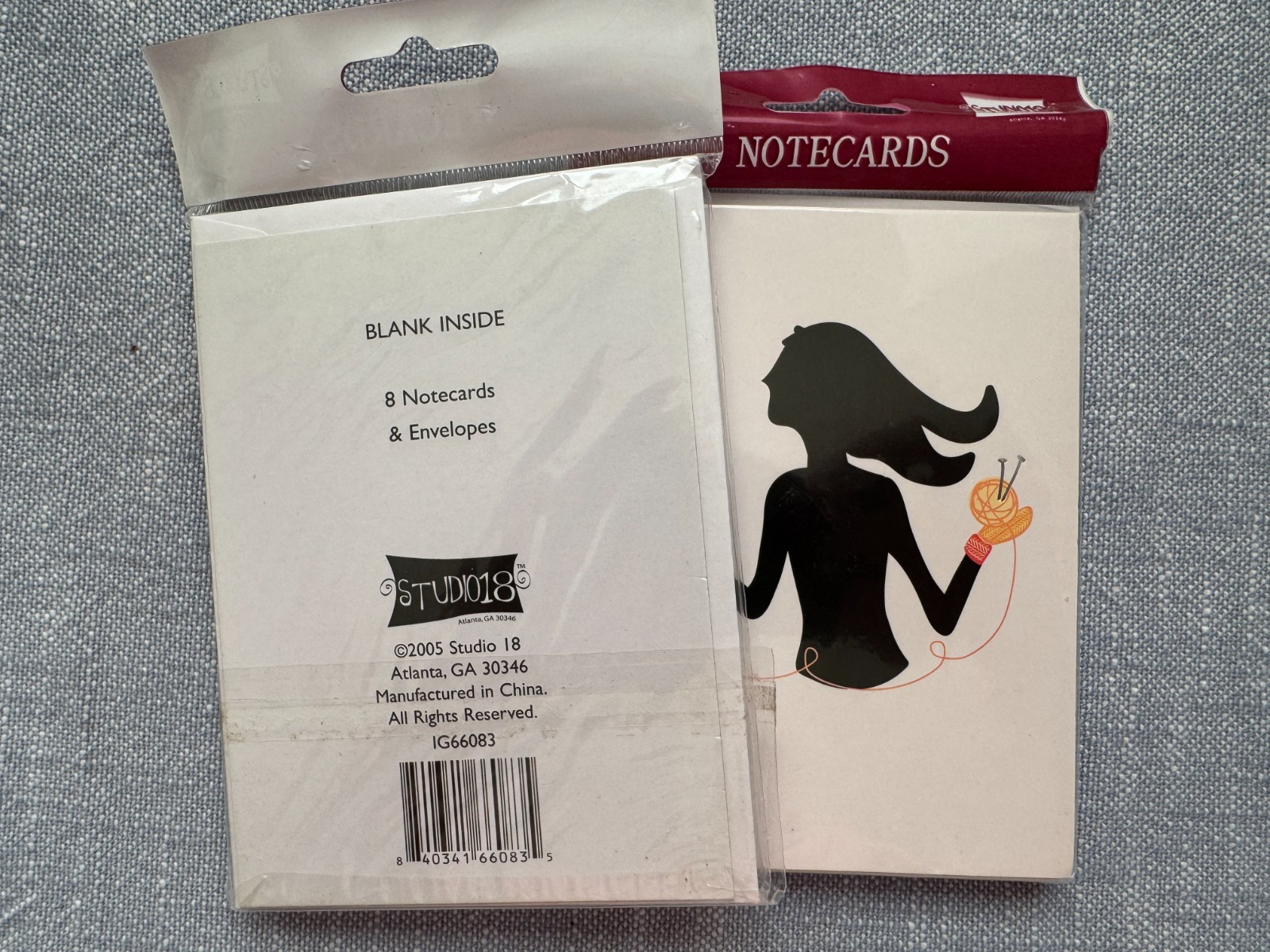 NEW Studio 18 Vintage 2005 Greeting Card Set Knitting Cards Envelopes 5X4 8 Set