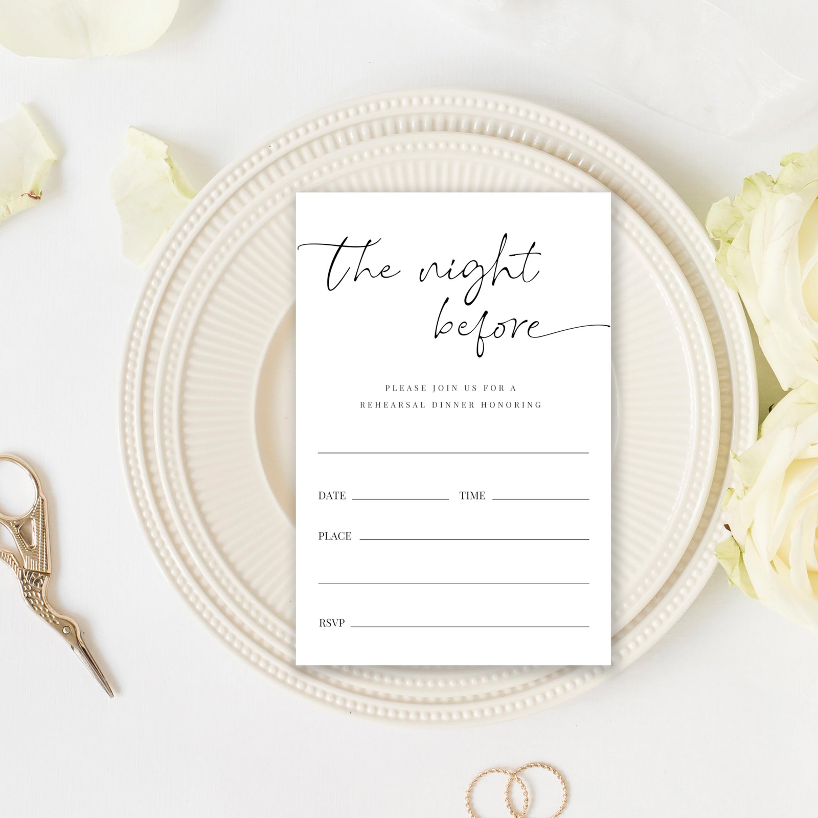 20 PCS Wedding Rehearsal Invitations 4×6 Inch Cards Envelopes 020 Dinner Kit
