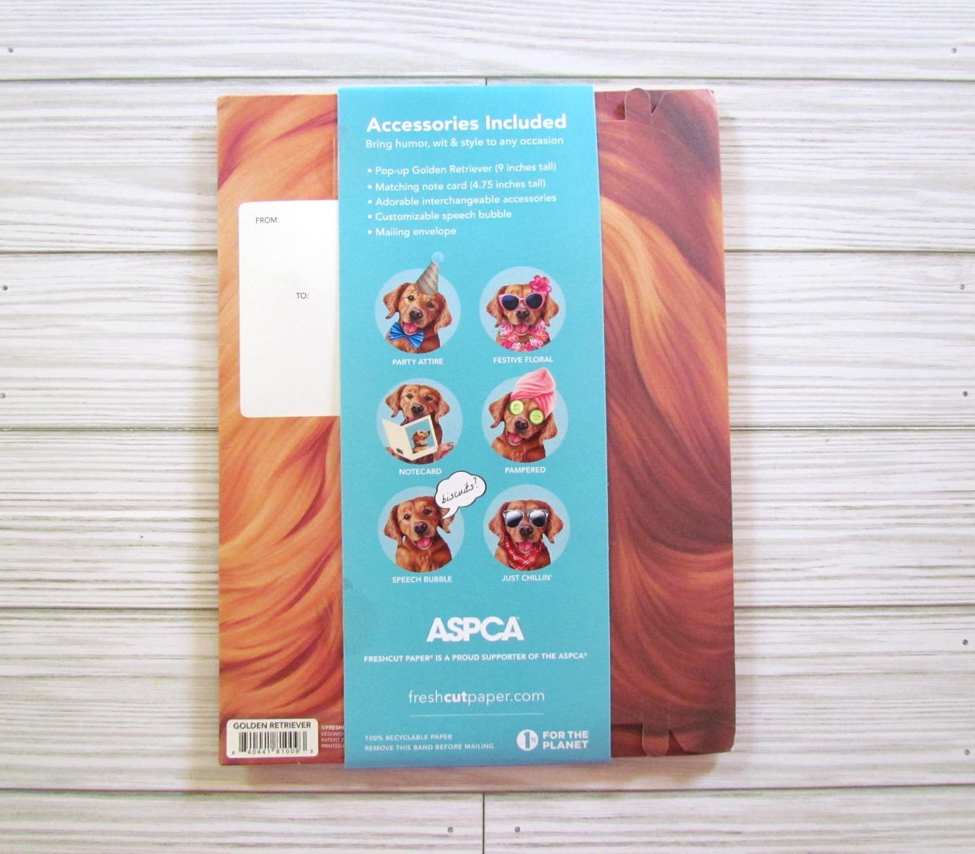 Fresh Cut Paper Pop Up Pup 3D Pet Note Card Gift for Dog Lovers Golden Retriever