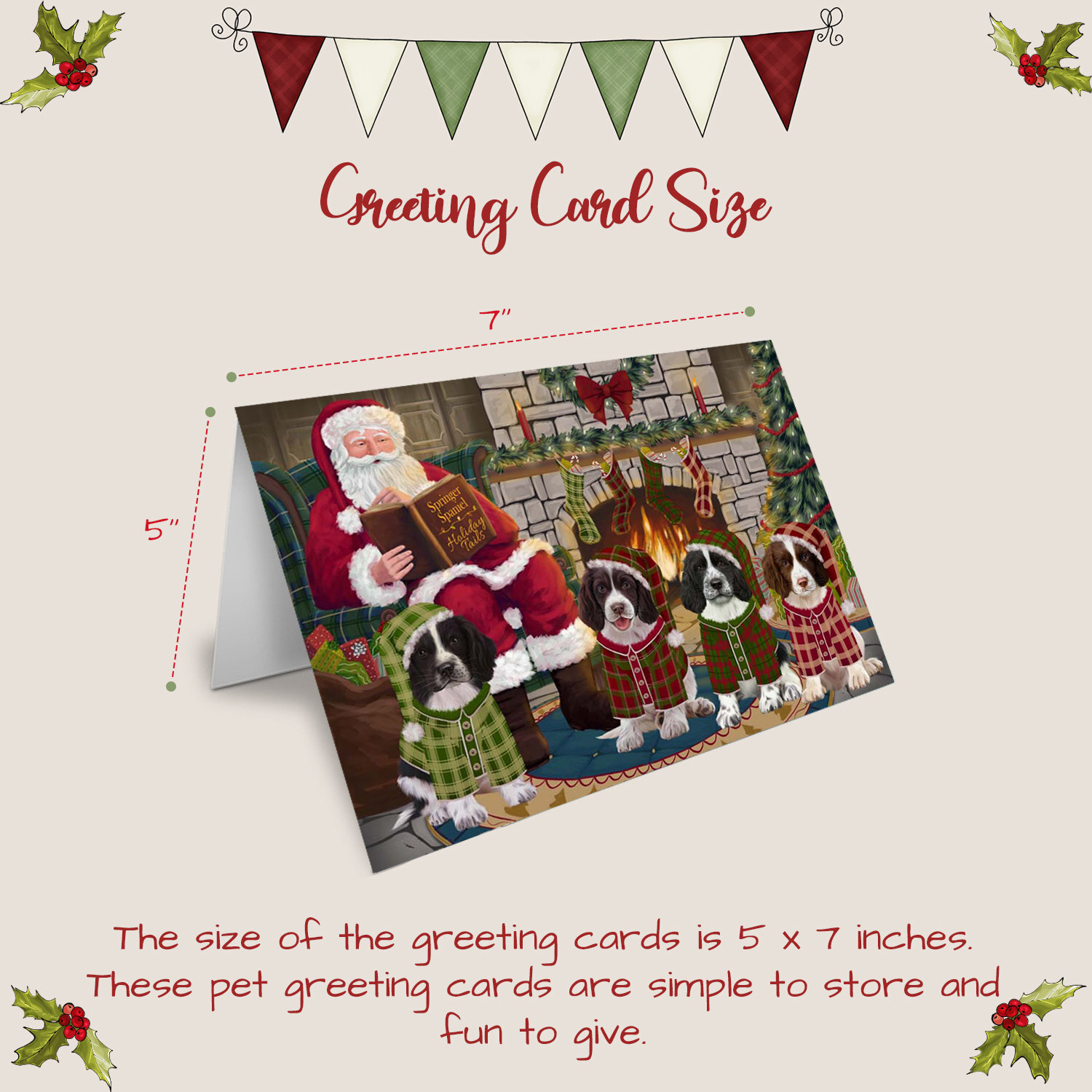 Springer Spaniel Dog Greeting Cards and Note Cards with Envelopes Christmas NWT