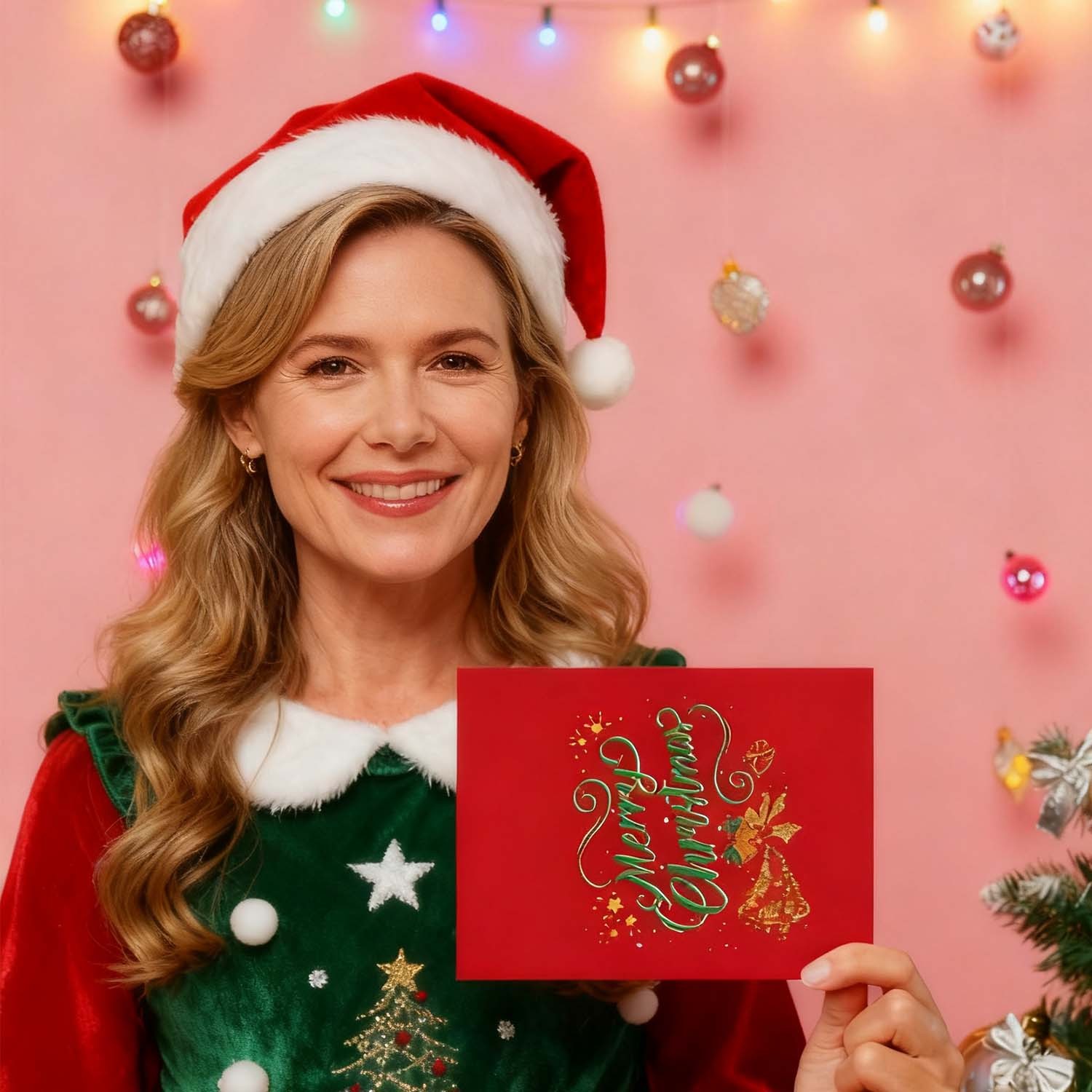 2Pcs Festive Pop-Up Card Merry Christmas Wishes For Elders, Loved Ones & Friends
