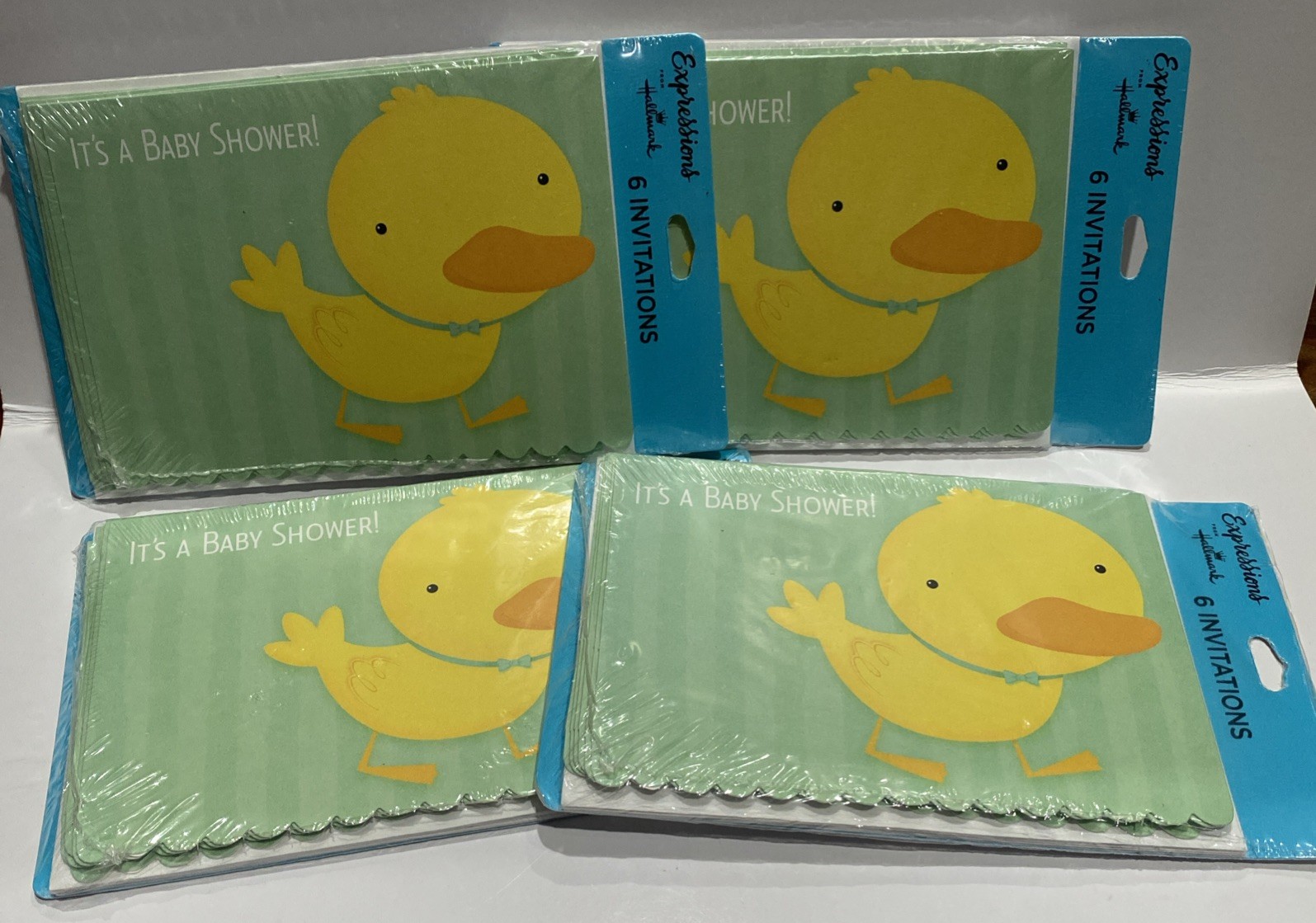 Vintage 1990’s Hallmark Baby Shower Invitations Duck 4 Packs 24 Count