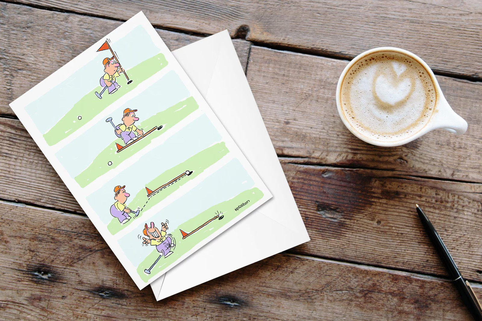 Humorous Golf Putting Card -Single Card w/Envelope – 5×7 Folded – S-11600
