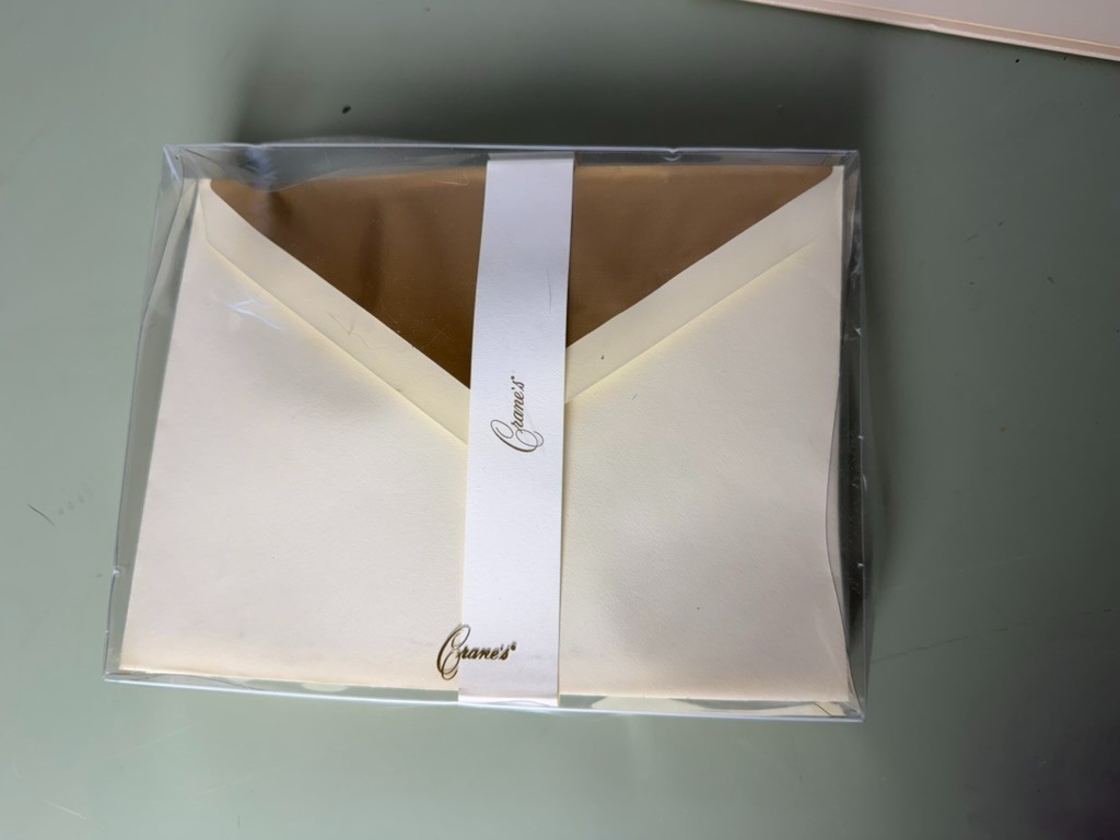 Crane’s Stationery Lot 90 Pc Gold Silver Lined Envelopes Cards USA New