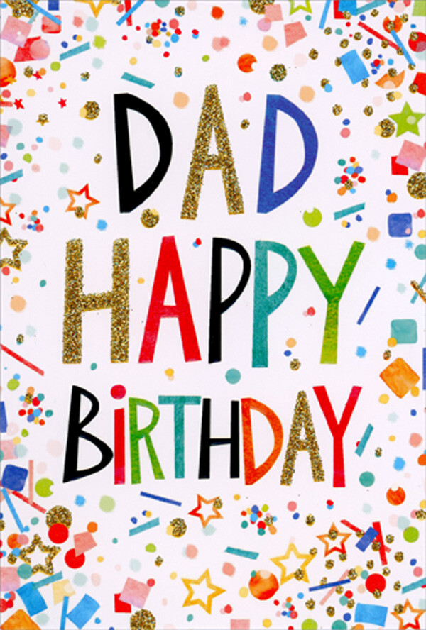 Pictura Bright Confetti Frame Birthday Card for Dad