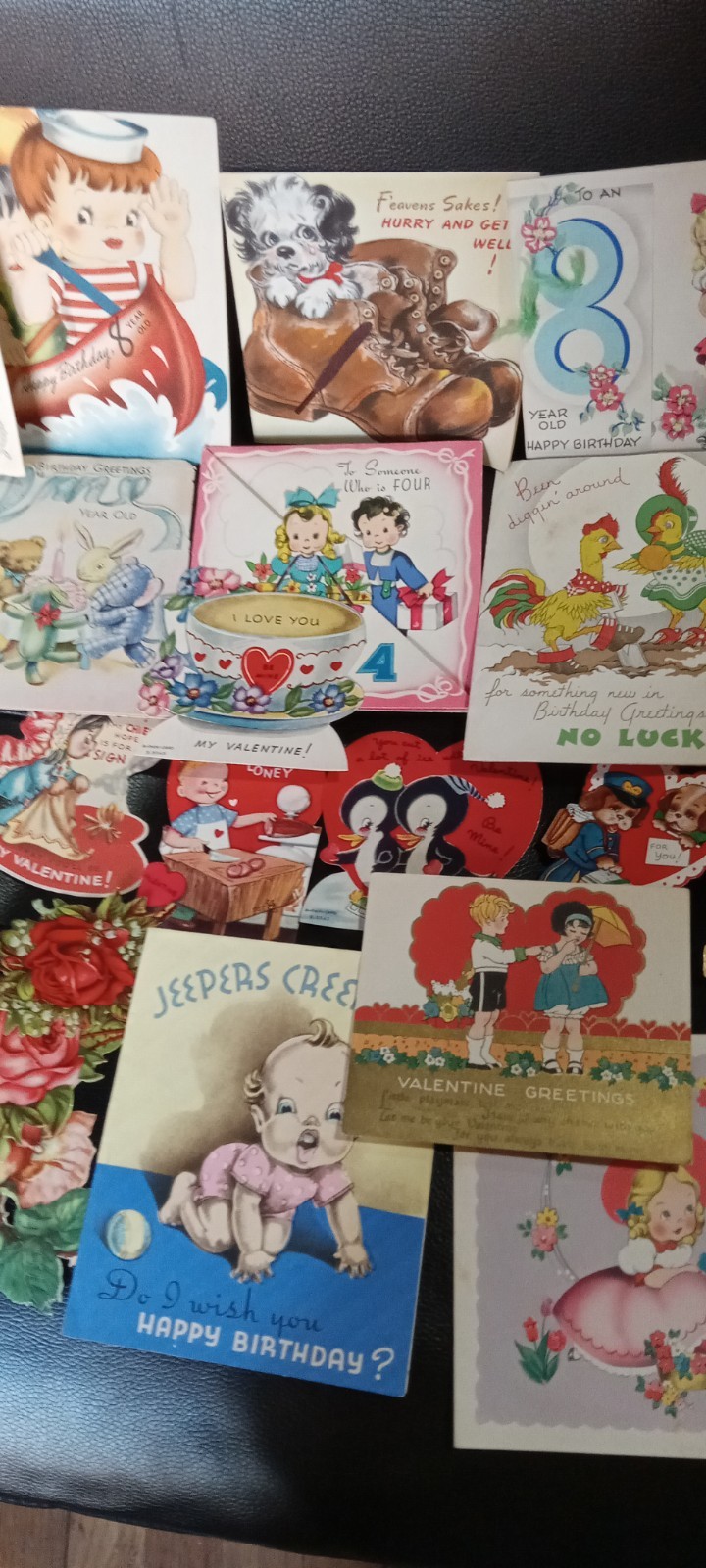 20 Valentine’s Birthday Vtg Greeting Cards Items Adorable 1930s Til 50s