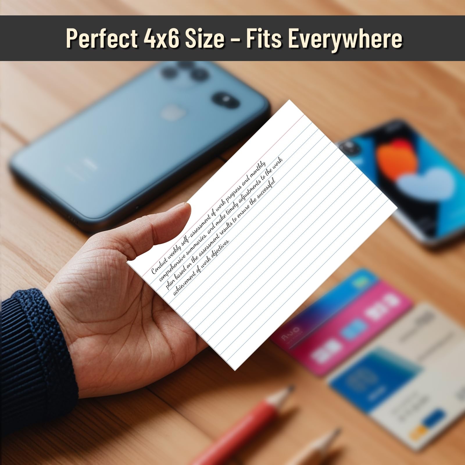 200 Pcs Index Cards 4 x 6 Inch Ruled White Cards, 4 x 6 inches,