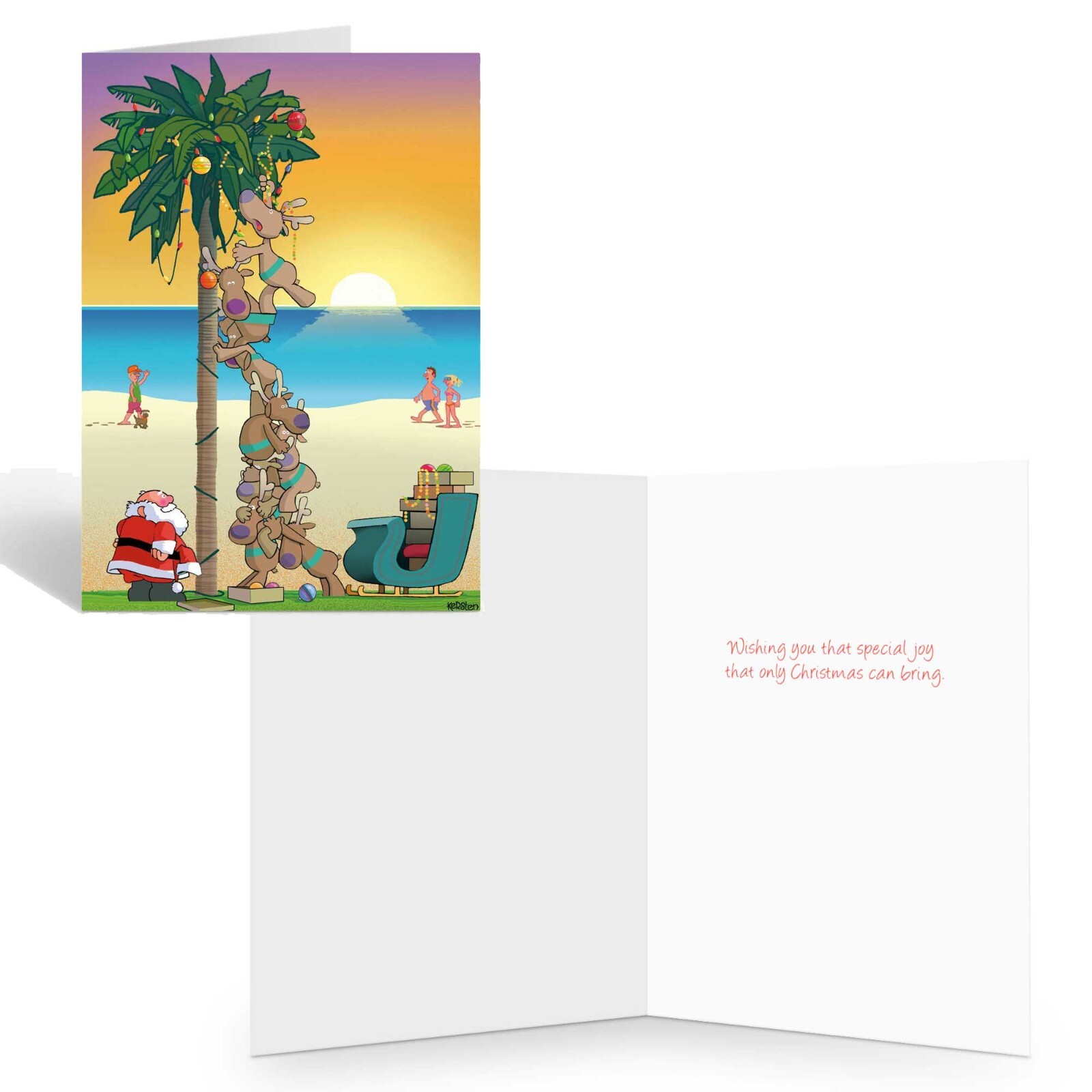 Tropical Christmas Card Variety Pack – 15 Beach Cards & Envelopes – Assorted-86