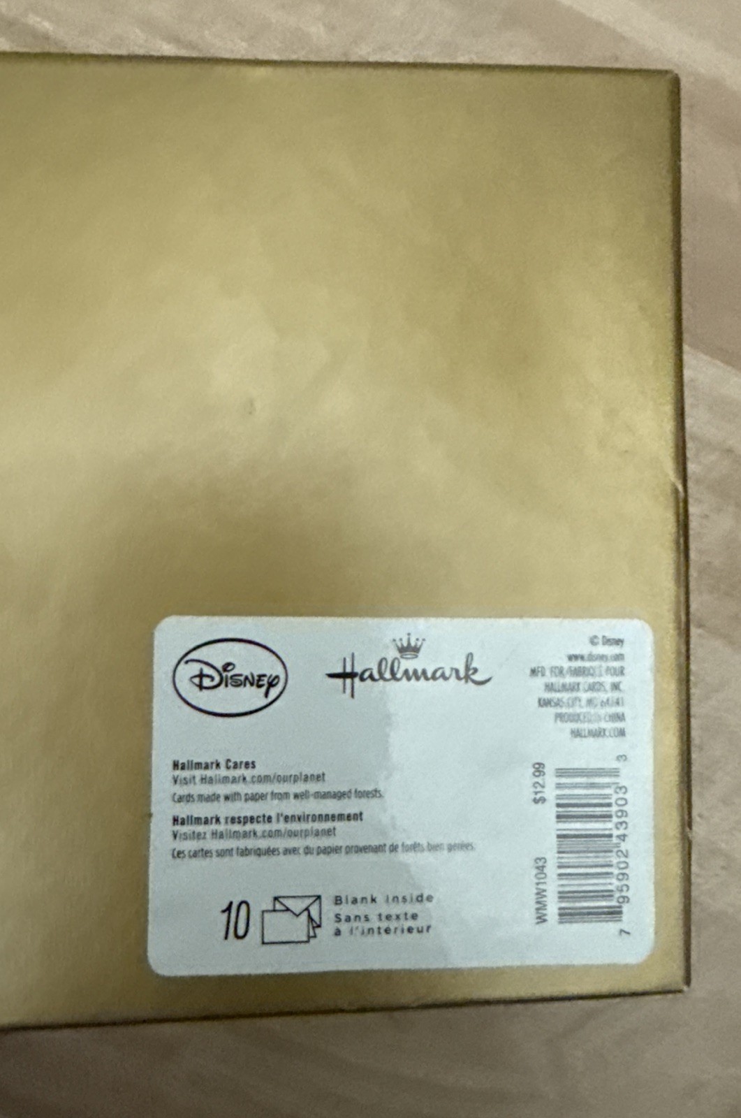 Hallmark Mickey Mouse Blank Letter Card and Envelope Stationary Set Of 10