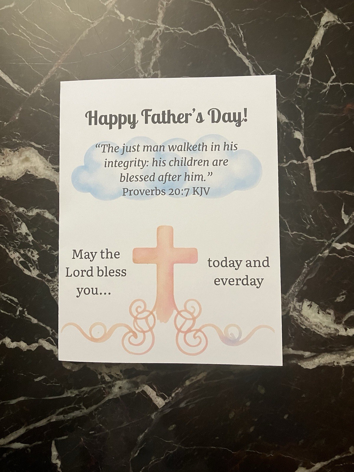 Happy Father’s Day Card Christian Greeting Card For Dads – Scripture Blessing