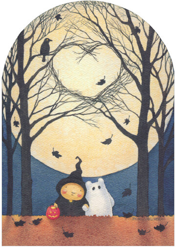 Branch Heart and Moon Mary C Melcher Halloween Card – Recycled Paper Greetings
