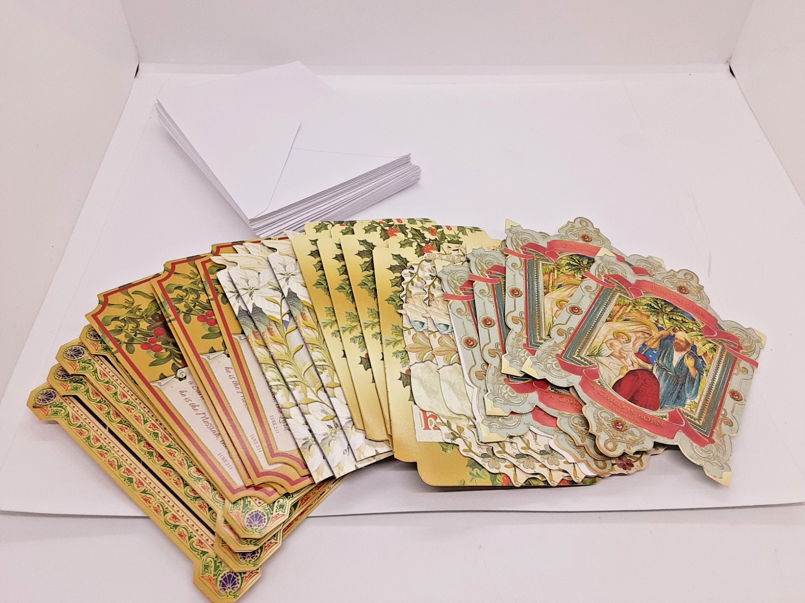 Punch Studio box of small blank holiday cards ephemera images partial -22 cards