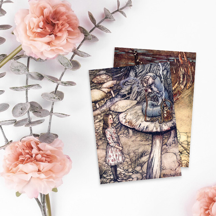 Vintage Art Postcards Card 10 Set Collection Arthur Rackham Alice in Wonderland