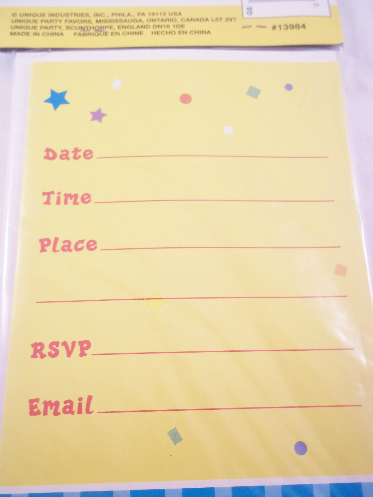 IT’S A PARTY Invitations NEW 8 Pack Unisex Kids Adult Any Kind of Party Invite