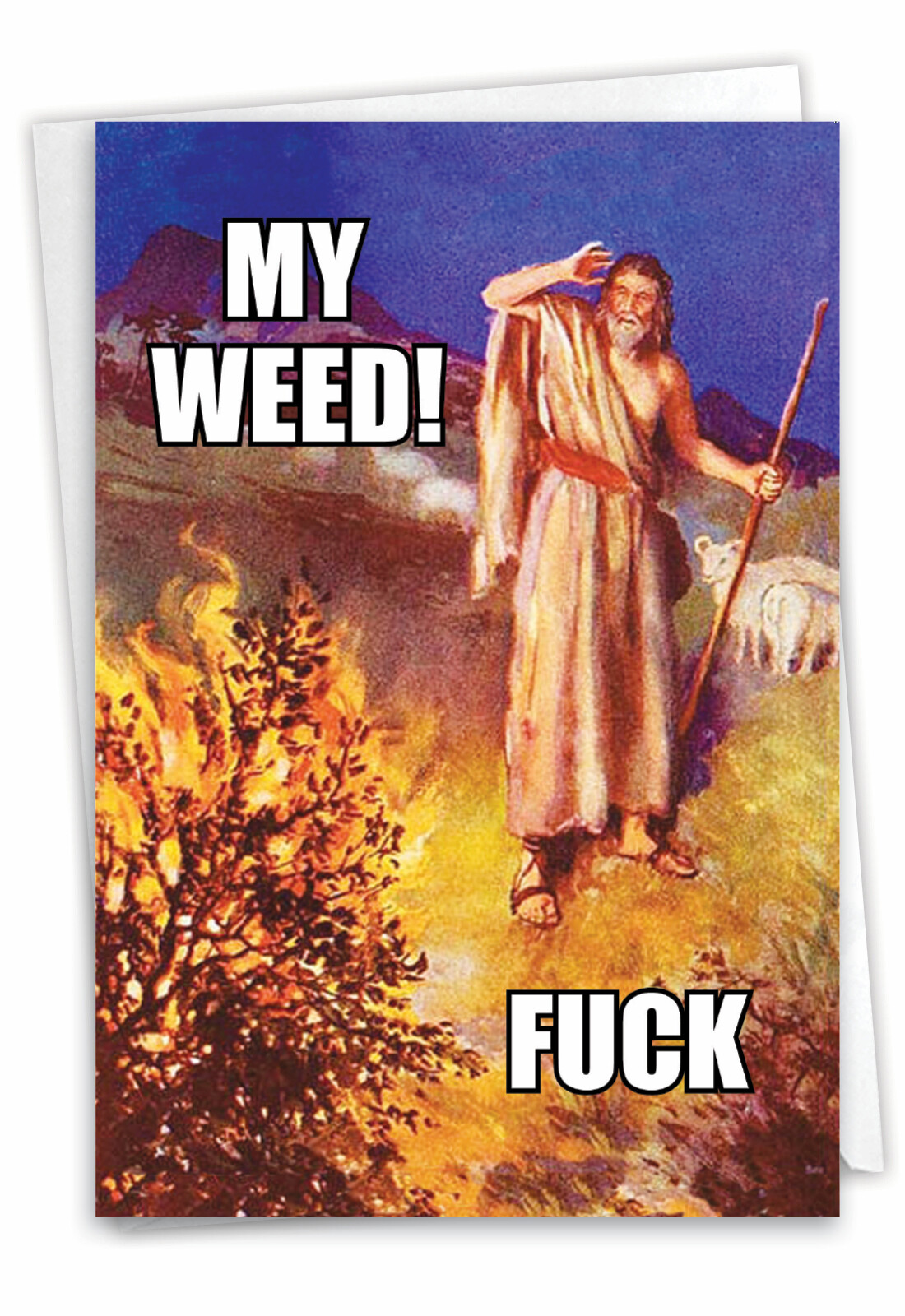 1 Funny Birthday Card with Envelope – Moses’ Weed 4300