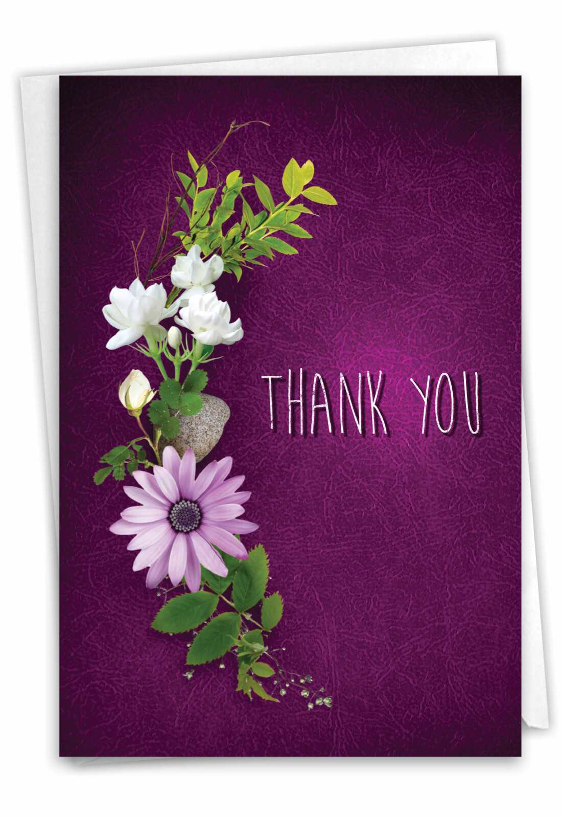 Many Thanks – Purple: Beautiful Birthday Thank You Card with Envelope