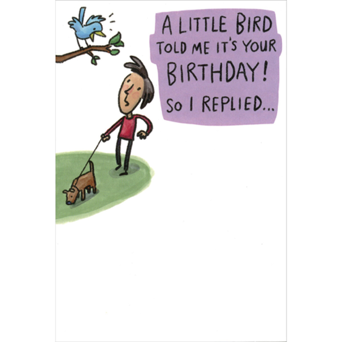 Recycled Paper Greetings Little Bird Told Me Funny / Humorous Birthday Card