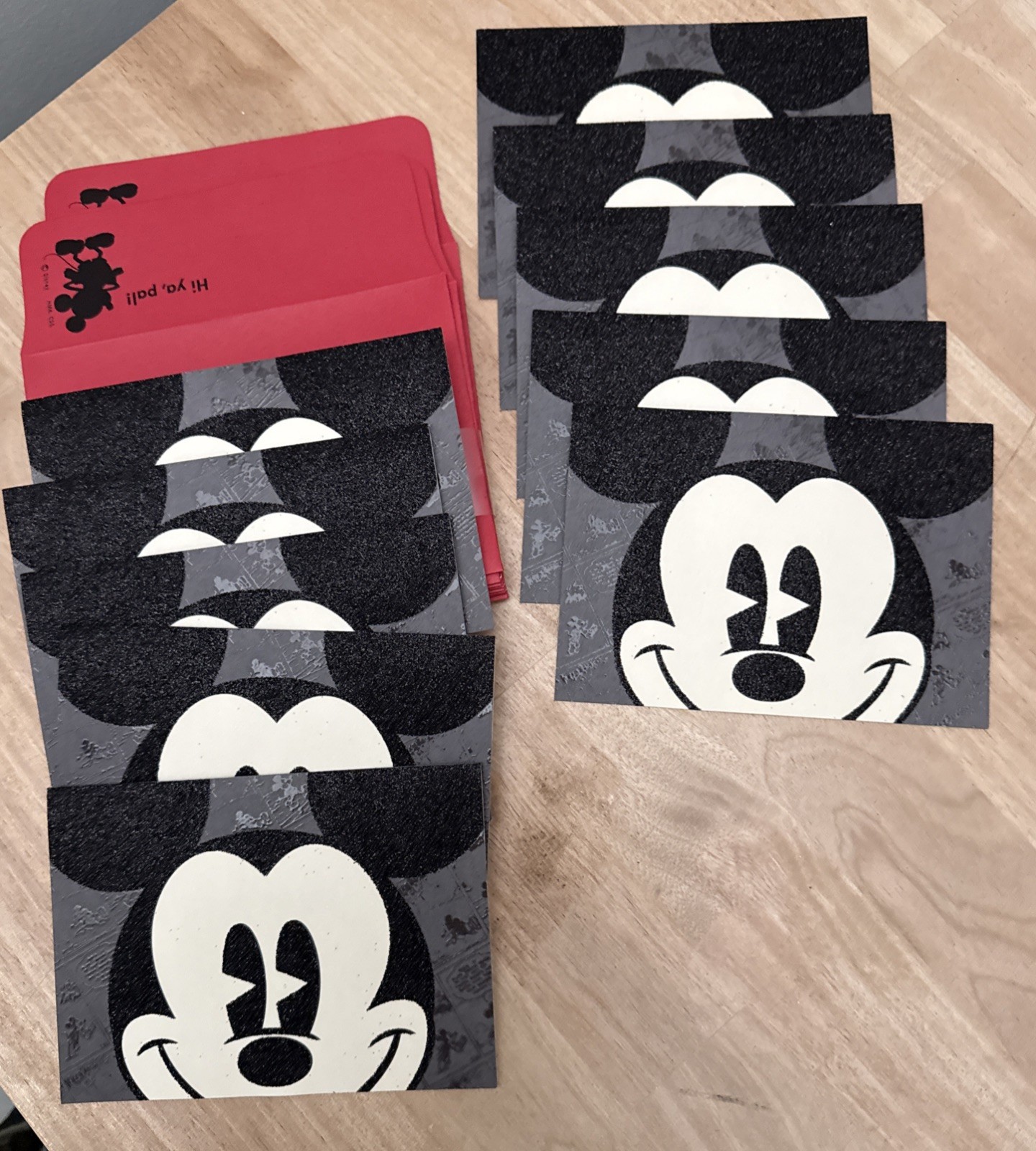 Hallmark Mickey Mouse Blank Letter Card and Envelope Stationary Set Of 10